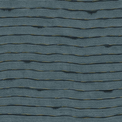 Naia Blue Horizontal Wavy Lines Wallpaper