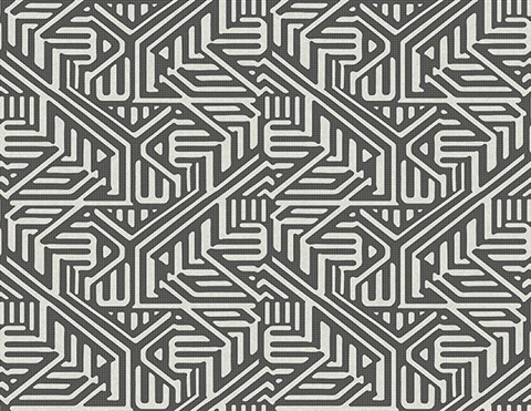 Nambiti Black Geometric Wallpaper