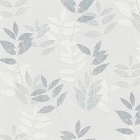 Napali Light Grey Leaf Wallpaper