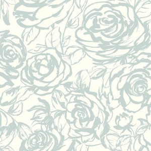 Nelda Light Blue Rose Wallpaper