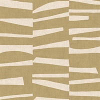 Ode Mustard Staggered Stripes Wallpaper