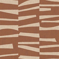 Ode Rust Staggered Stripes Wallpaper