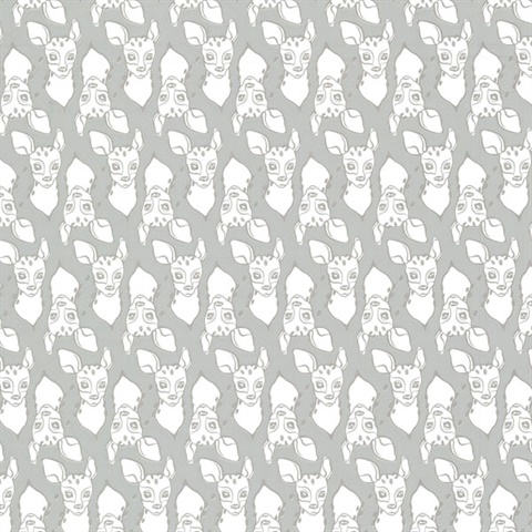 Oh Deer Grey Animal Wallpaper