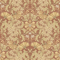 Ojvind Rust Floral Ogee Wallpaper