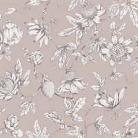 Orchid Passion Flower Toile Wallpaper