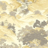 Ordos Yellow Eastern Toile Wallpaper