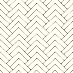 Oswin Teal Tiered Herringbone Wallpaper