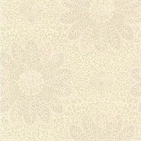 Oxalis Neutral Floral Scroll Wallpaper