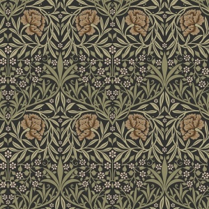 Oxford Union Green Floral Vines Wallpaper