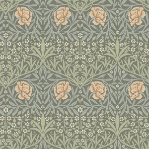 Oxford Union Green Floral Vines Wallpaper