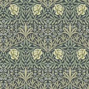 Oxford Union Green Floral Vines Wallpaper