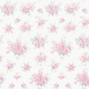 Rose Cheeks Party Pink Floral Cluster Wallpaper