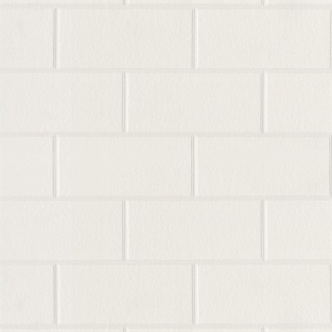 Paintable White Tile Wallpaper