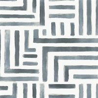 Painterly Labyrinth Aqua Wallpaper