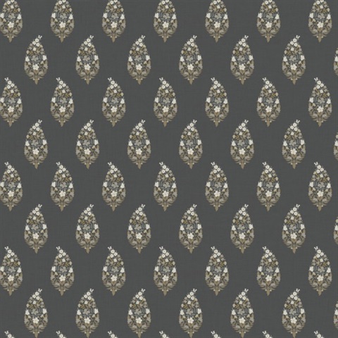 Paisley Black Wallpaper