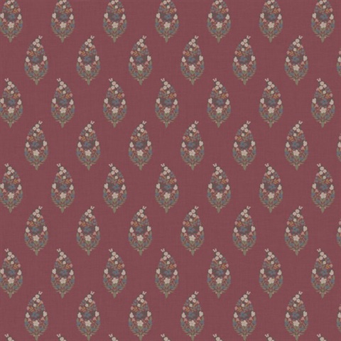 Paisley Burgundy Wallpaper