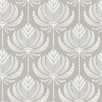 Palmier Grey Lotus Fan Wallpaper
