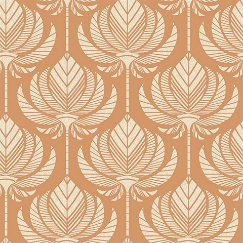 Palmier Orange Lotus Fan Wallpaper