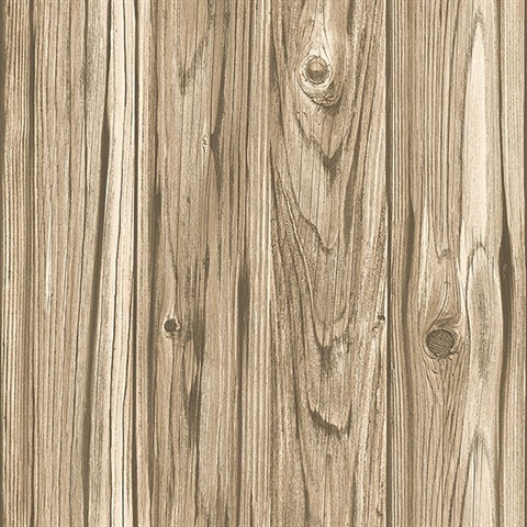 Paneling Brown Wide Plank Wallpaper