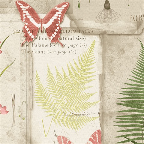 Parchment Ferns Wallpaper