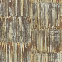 Patina Panels Copper Metal Wallpaper