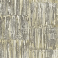 Patina Panels Yellow Metal Wallpaper