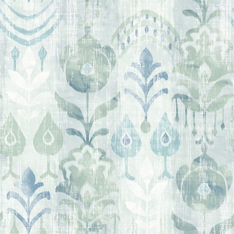 Pavord Green Floral Shibori Wallpaper