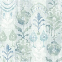 Pavord Green Floral Shibori Wallpaper
