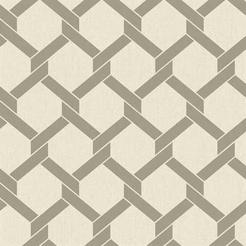Payton Grey Hexagon Trellis Wallpaper