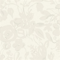 Pearl Brushstroke Floral Wallpaper