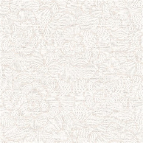 Periwinkle Pink Textured Floral Wallpaper