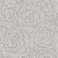 Periwinkle Sterling Textured Floral Wallpaper