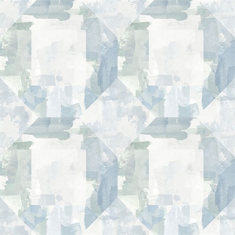 Perrin Blue Gem Geometric Wallpaper