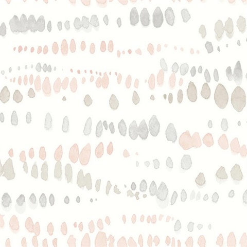 Pink & Grey Dewdrops Wallpaper