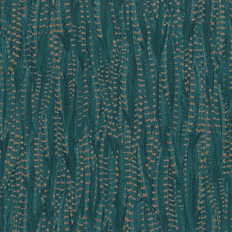 Pinna Teal Feather Texture Wallpaper