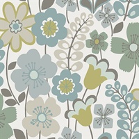 Piper Green Floral Wallpaper
