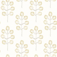 Plum Tree Yellow Botanical Wallpaper