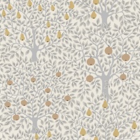 Pomona Light Grey Fruit Tree Wallpaper
