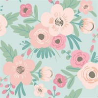 Poppy Floral P & S Wallpaper