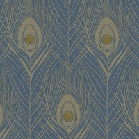 Prosperity Blue Feather Wallpaper