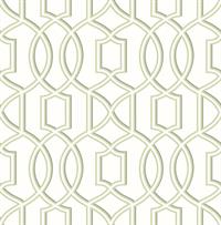 Quantum Green Trellis Wallpaper