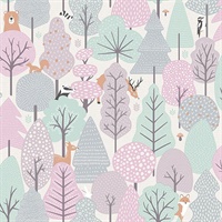 Quillen Pink Forest Wallpaper