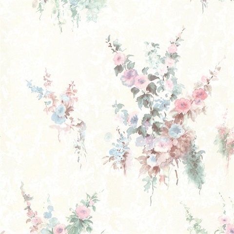 Quinn Pink Bouquet Floral Wallpaper