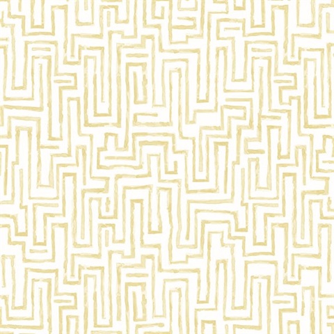Ramble Mustard Geometric Wallpaper