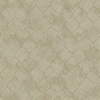 Rauta Gold Hexagon Tile Wallpaper