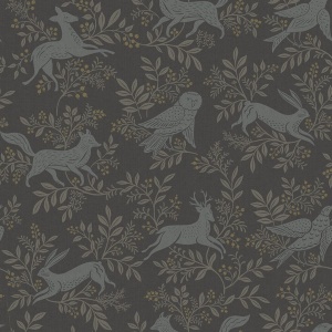 Revelry Taupe Forest Frolic Wallpaper
