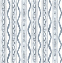 Rhys Blue IKAT Stripe Wallpaper