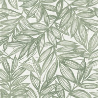 Rhythmic Sage Leaf Wallpaper