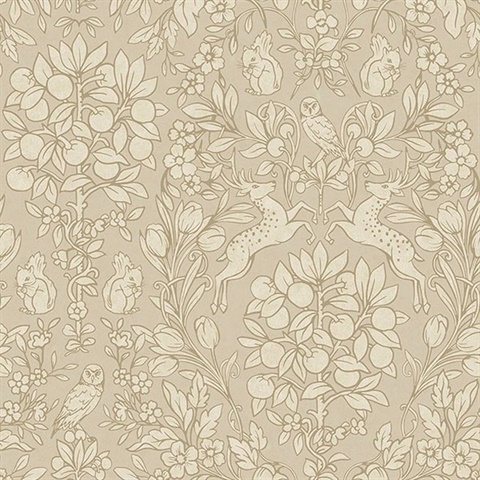 Richmond Taupe Floral Wallpaper