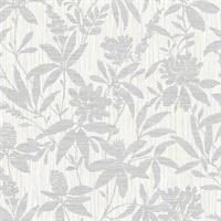Riemann Silver Floral Wallpaper